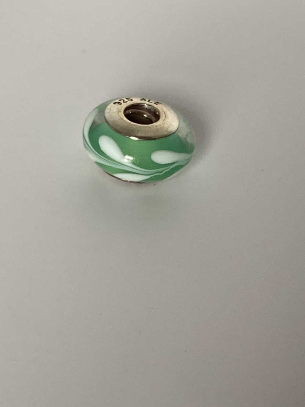 Pandora Murano Glass Mint Green and Silver Bead NWT